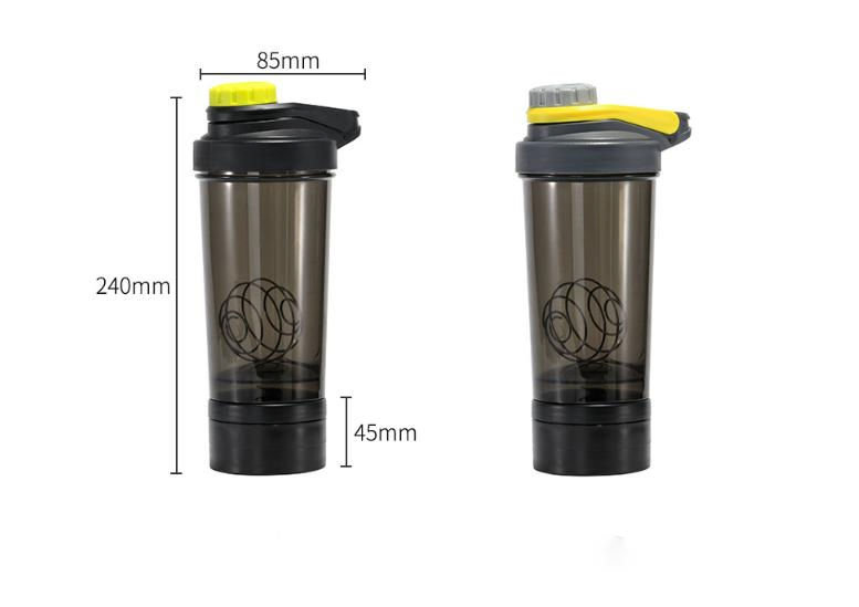 Трехслойный шейкер для протеина с порошницей