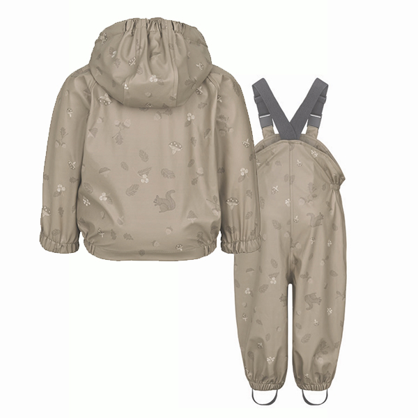 Windproorf Waterproof Rain Jacket Bib Pants Rainsuit for Kids Children School Wear