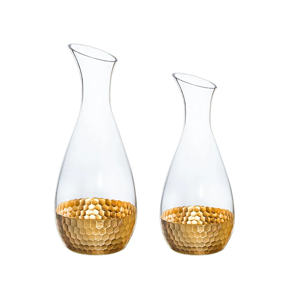 Кристальный диспенсер для вина с золотым покрытием