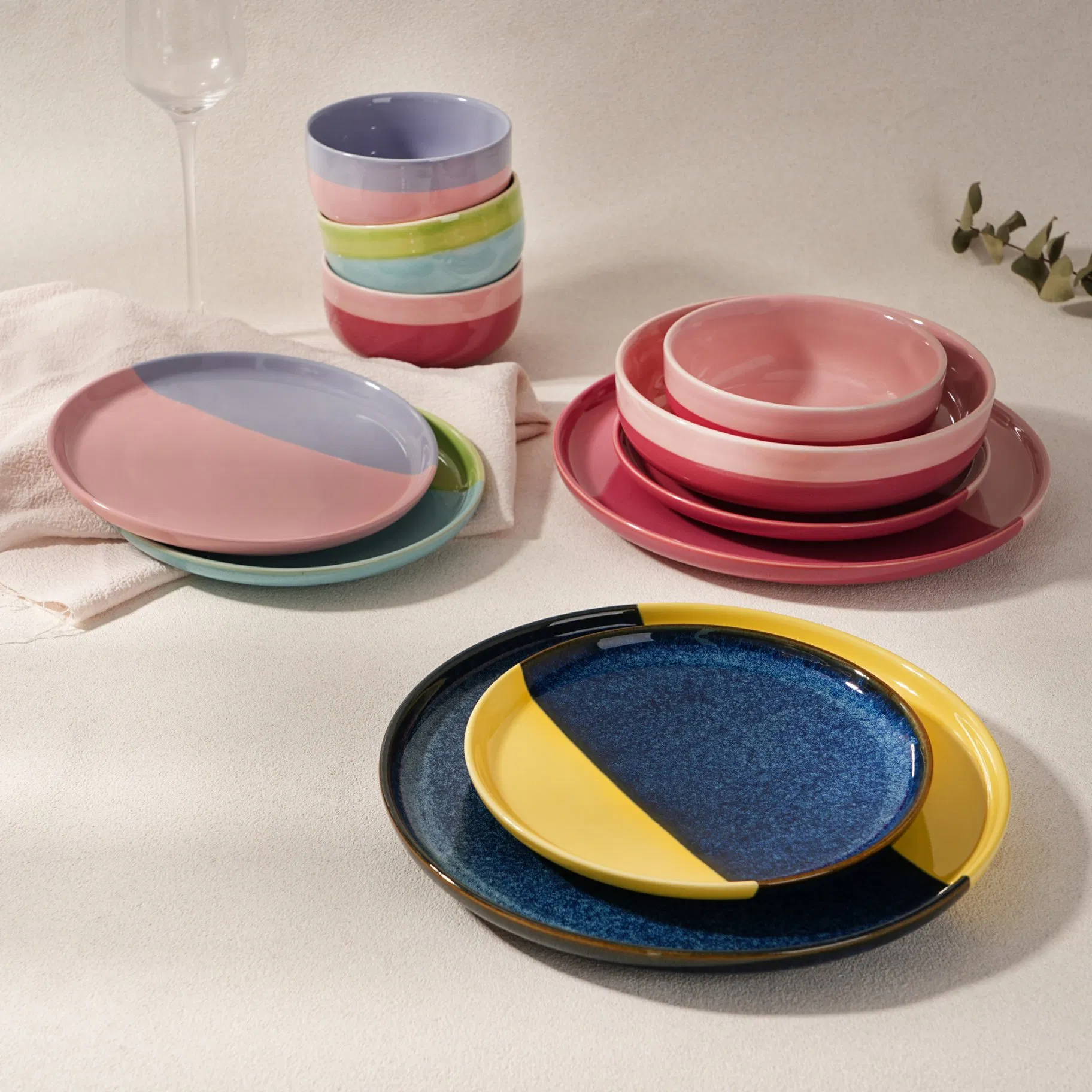 Manufacturer Custom Colorful Ceramic Dinner Tableware Porcelain Dinnerware Set for Restaurant Home