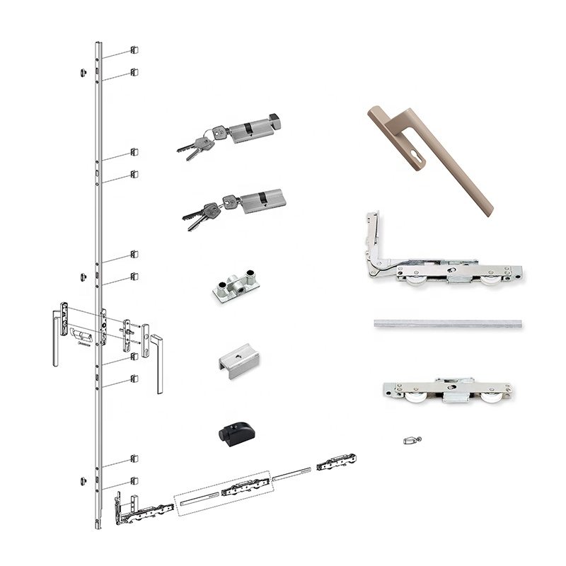 Heavy Duty Veranda Glass Door Full Set Accessories Hardware System