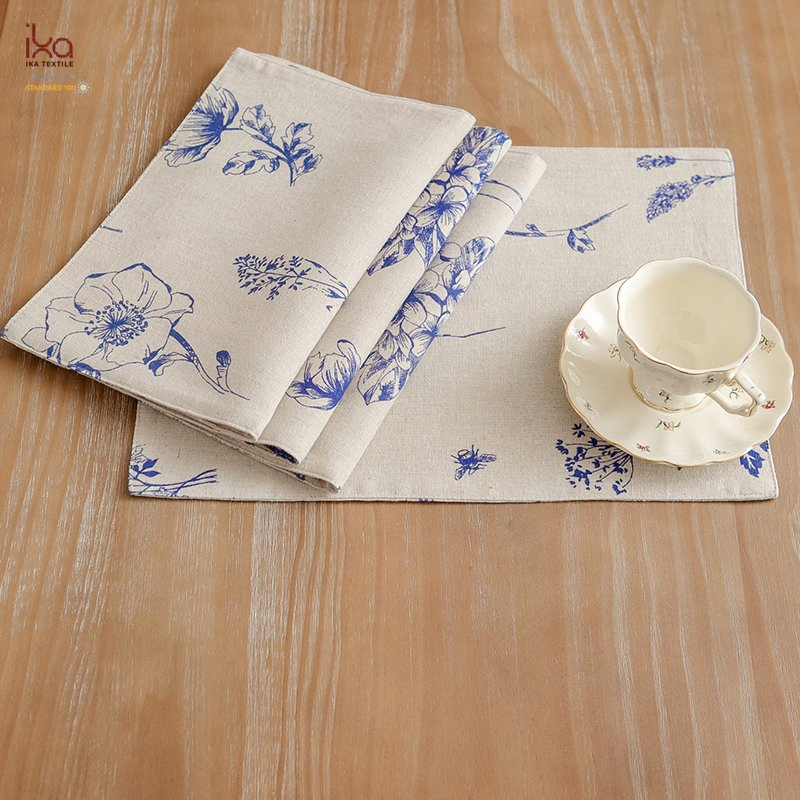 Cute 32X45 Good Floral Cotton Placemats Wholesale Kid Activity Custom Printed Rectangle Cup Bowl Double Sided Table Mat
