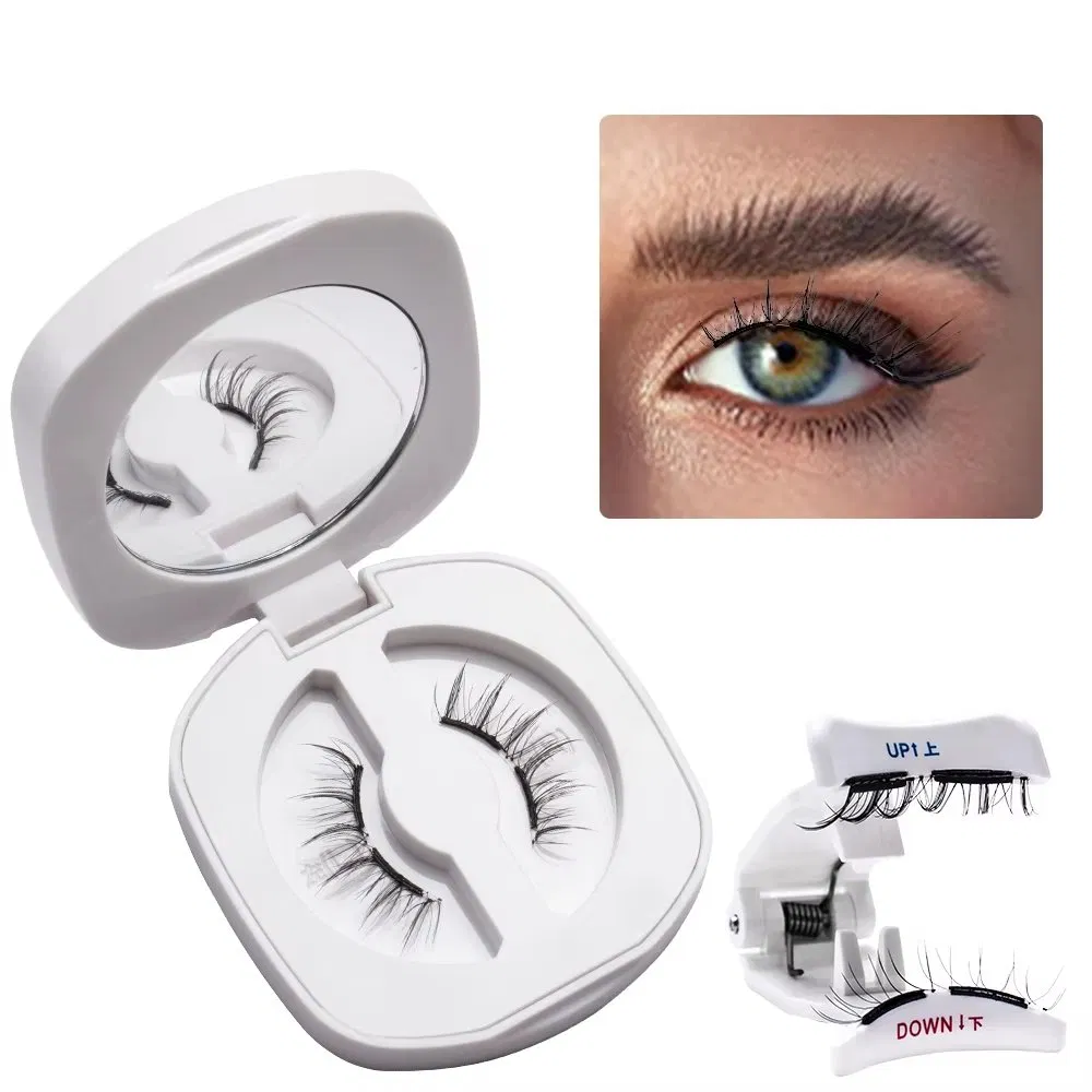 Reusable Thick Soft Natural Long Magnetic Lashes Wholesale with Applicator Private Label 3D Magnetic False Eyelash with Mirror