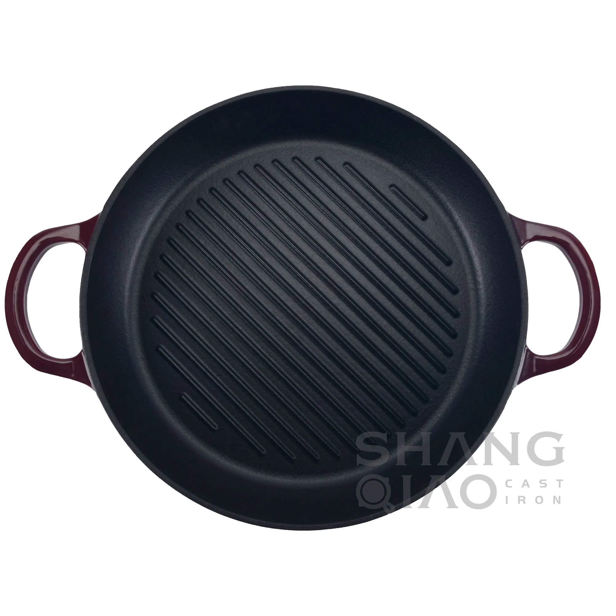 Enamel Cast Iron Grill Pan with Dual Handles Cast Iron Griddle