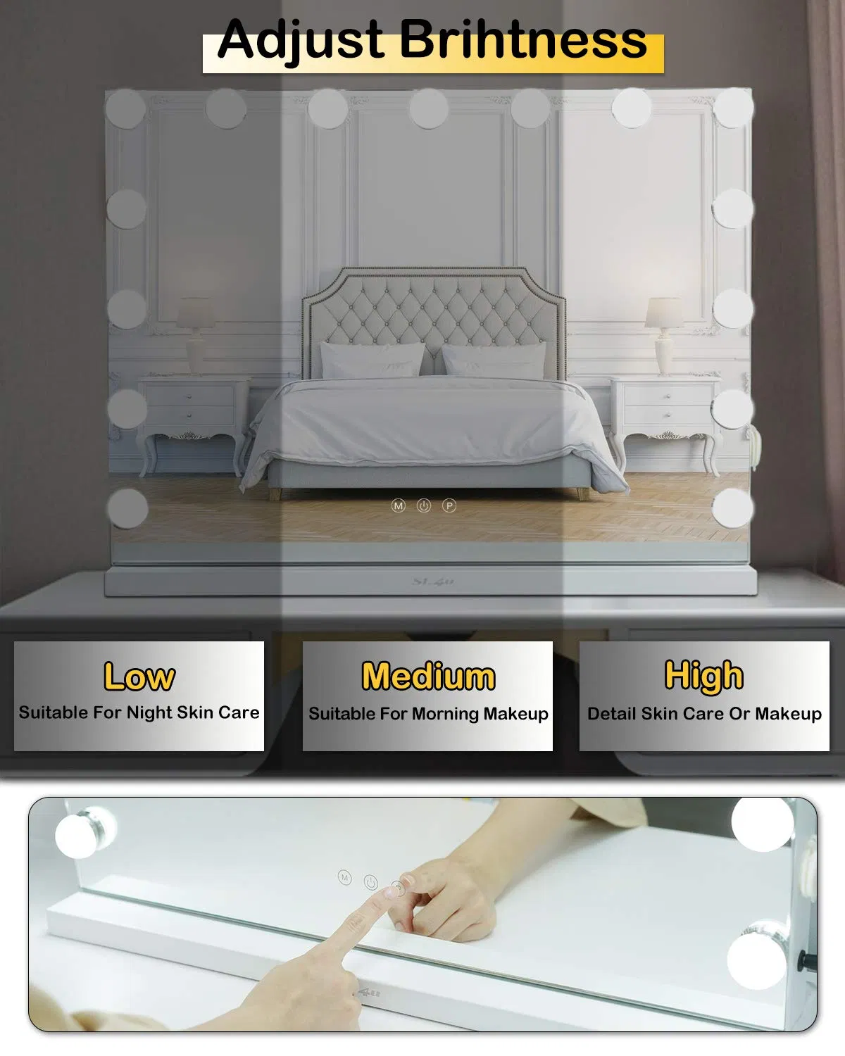 Makeup Mirror with USB Port Lights Hollywood Makeup Dressing Table Mirror U L Certified