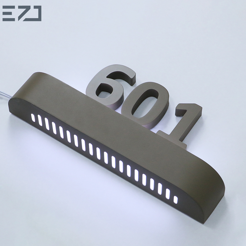 Ezd Free Design Hotel House Number Signage Plates with LED Light