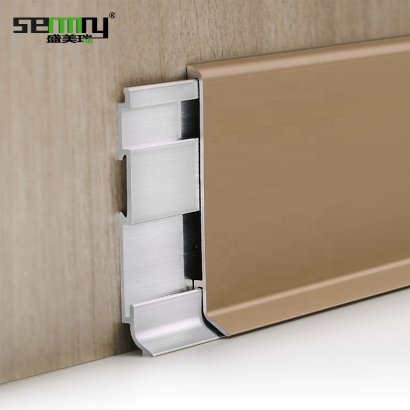 Skirting Board Brushed Aluminium Alloy Metal Baseboards Wall Flooring Aluminum Alloy