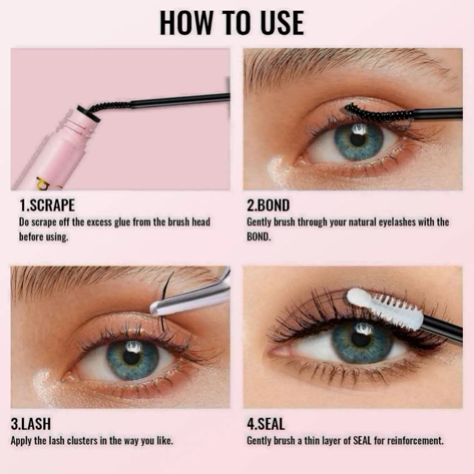 Waterproof Eyelash Adhesive Seal with 2-in-1 Clear Glue