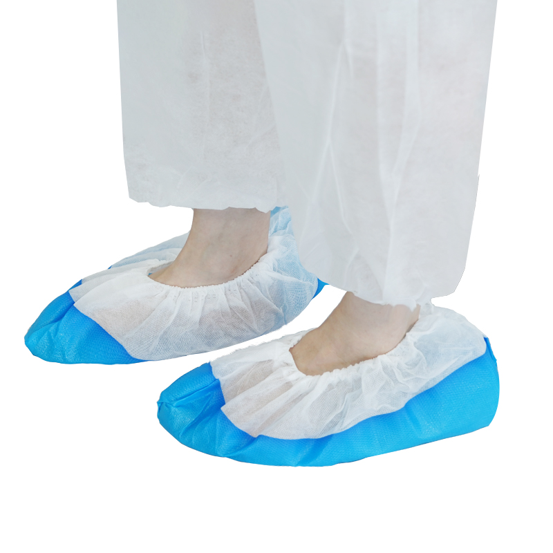 CE/ISO13485 Non Woven and Plastic Disposable Waterproof Shoe Cover PP+CPE Overshoe