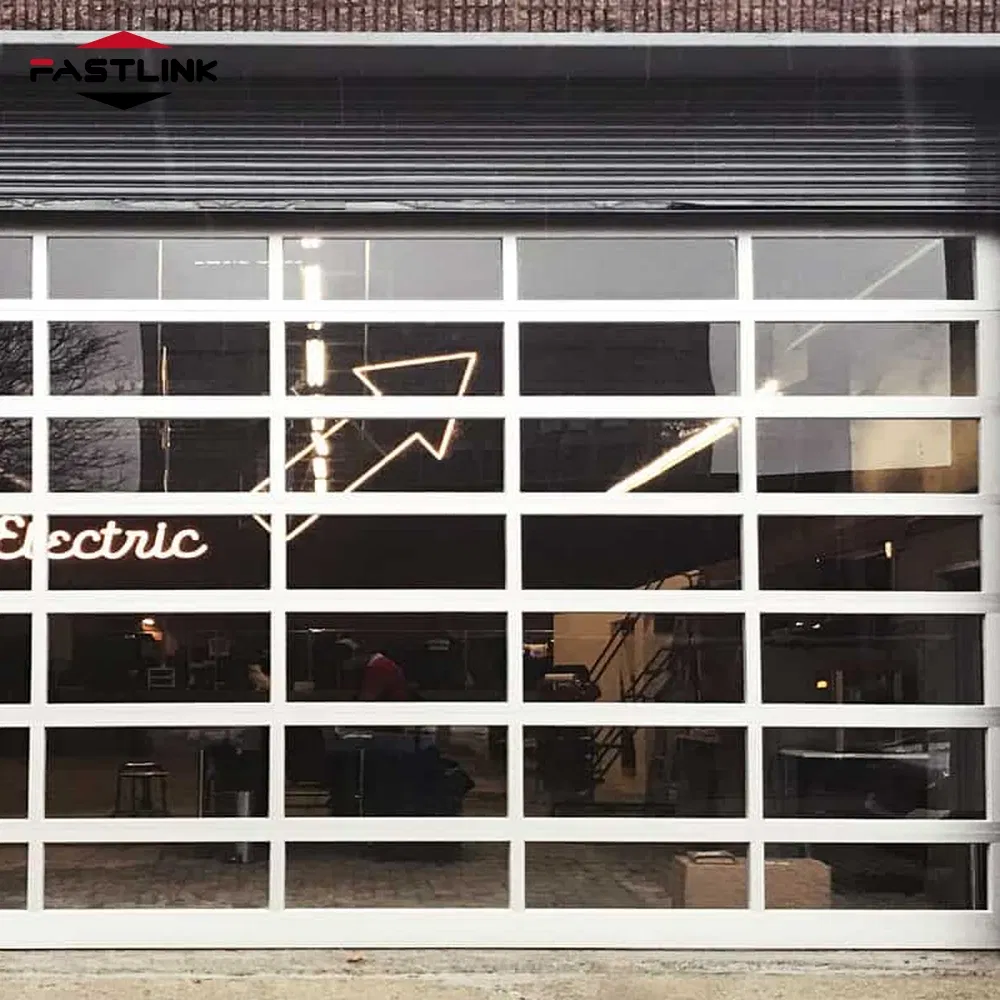 Fastlink Direct Sale Customized Home Villa Alloy Spring Automatic Glass Insulated Garage Doors