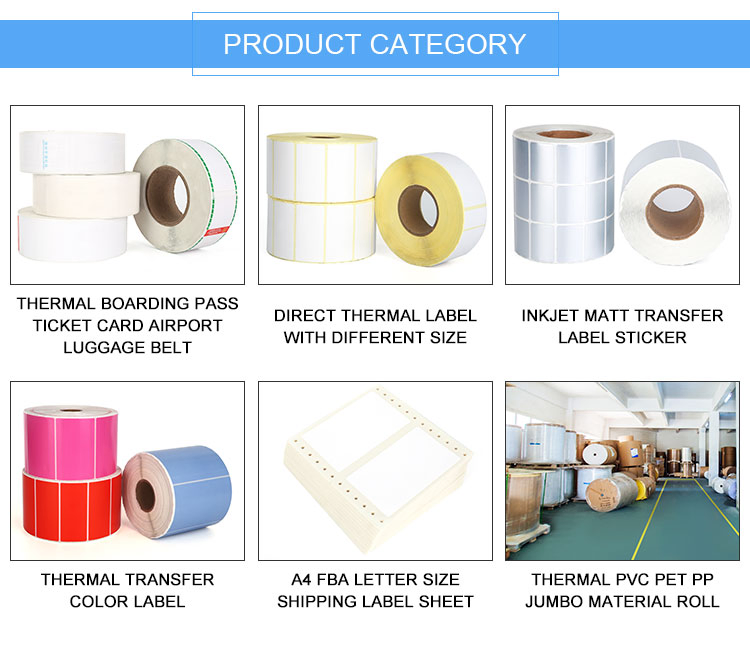 Basic Customization Factory Direct Sale Thermal Paper Label Jumbo Roll Thermal Transfer Sticker Raw Material Label Sticker