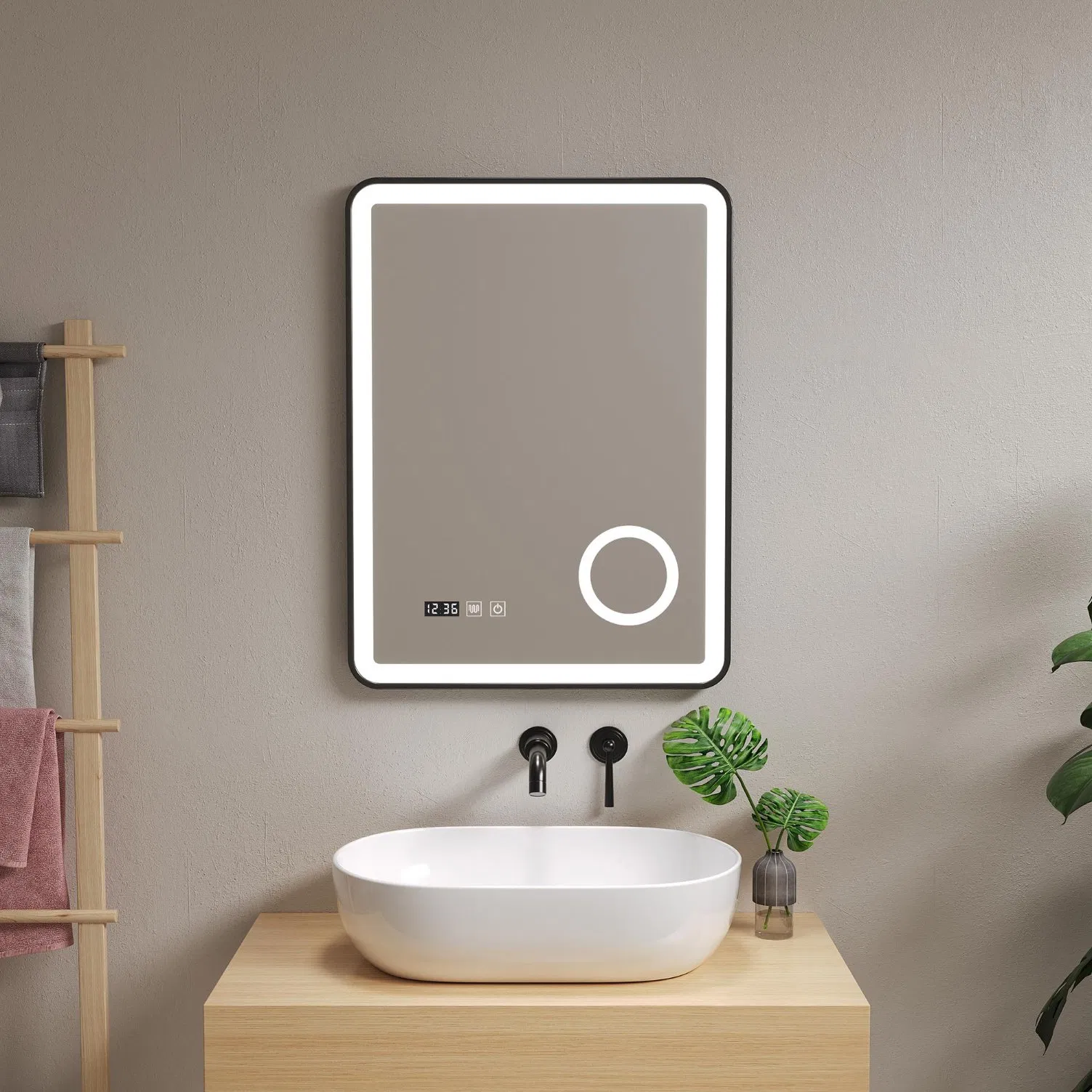 Water Proof China Factory Supply Minimalist Hotel Bathroom Rectangular 60X80 Illuminated Mirror
