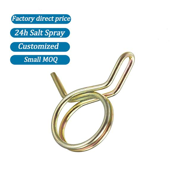 High Quality Custom 65mn Steel Uxcell Double Wire Spring Hose Clamp Hose Fuel Line Silicone Tube Spring Clips