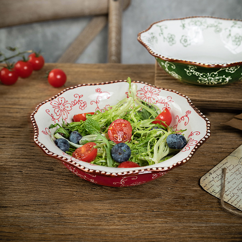 Ceramic Tableware Rice Snack Salad Soup Bowl Hand Painted Dinnerware