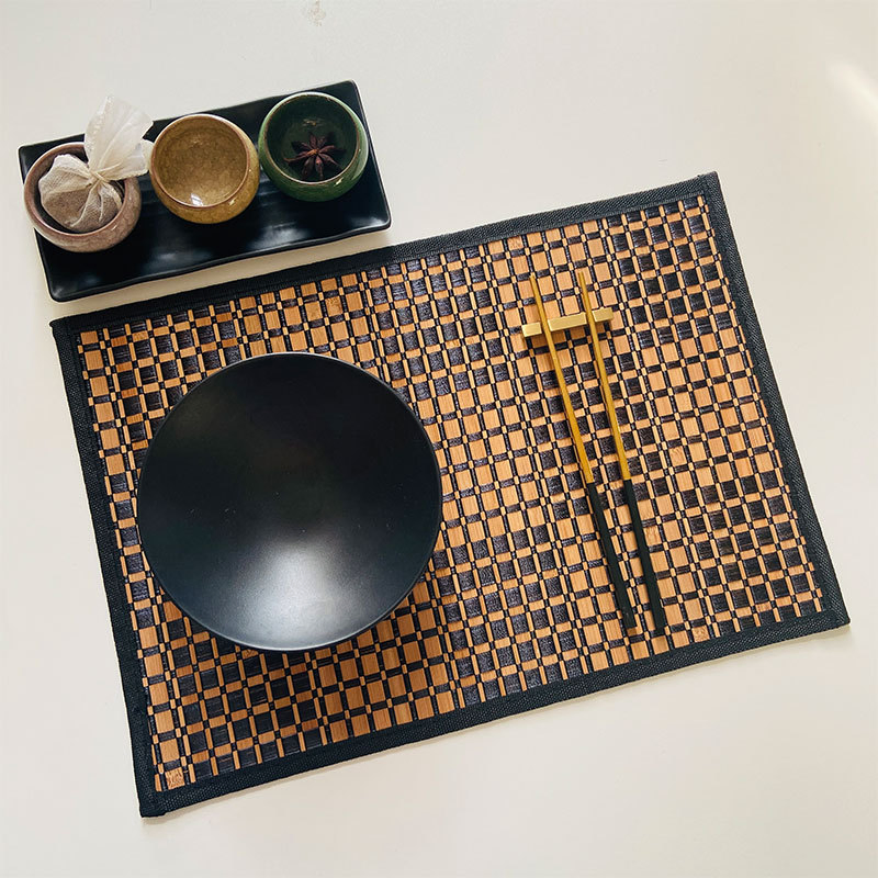Heat Resistant Bamboo Dining Placemats Custom Woven Non-Slip Bowl Table Mats