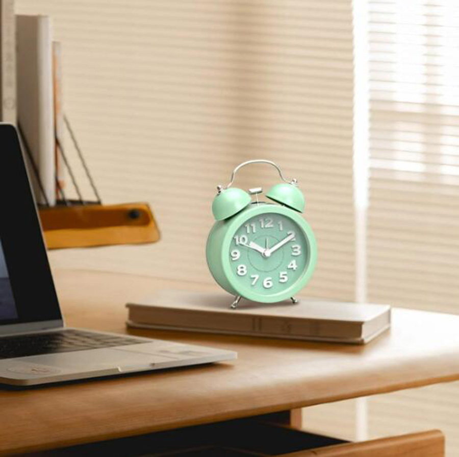 Mint Green Loud Alarm Clock Table Alam Clock for Children