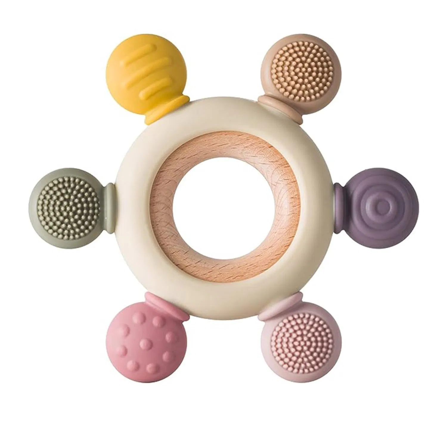Soft Rubber Rattle Teether Toy Set for Baby Safe and Comfortable