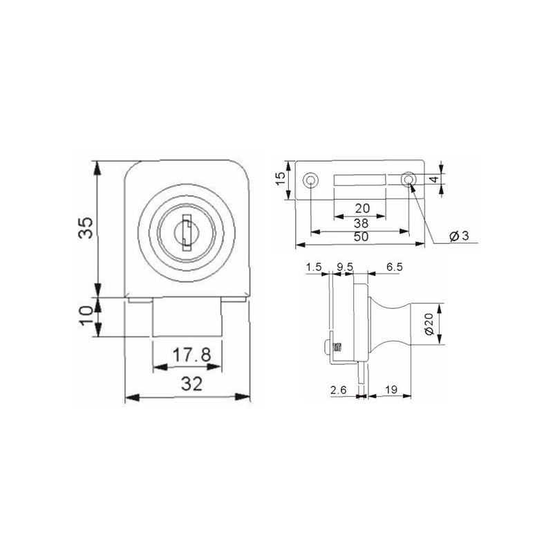 Furniture Accessories Bedside Tables Desks Filing Cabinets Zinc Alloy Glass Locks