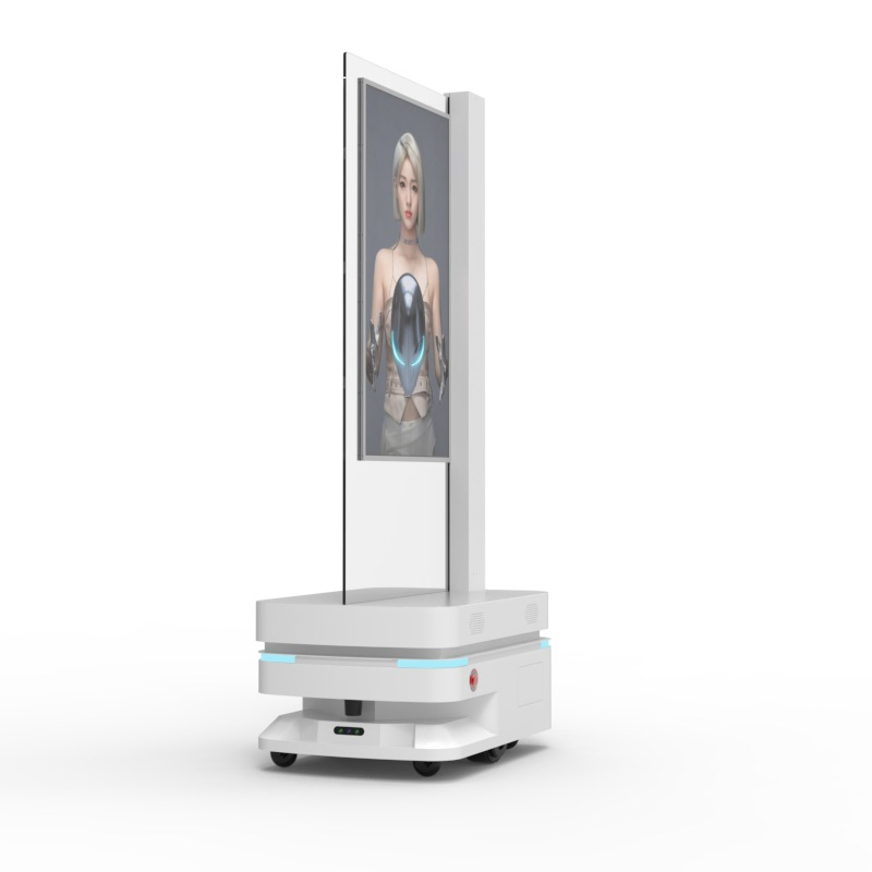 Yrc 30-Inch High-Intelligence Smart Robot with Automatic Sensing Touch OLED Transparent Screen for Electronic Advertising Mobile Equipment