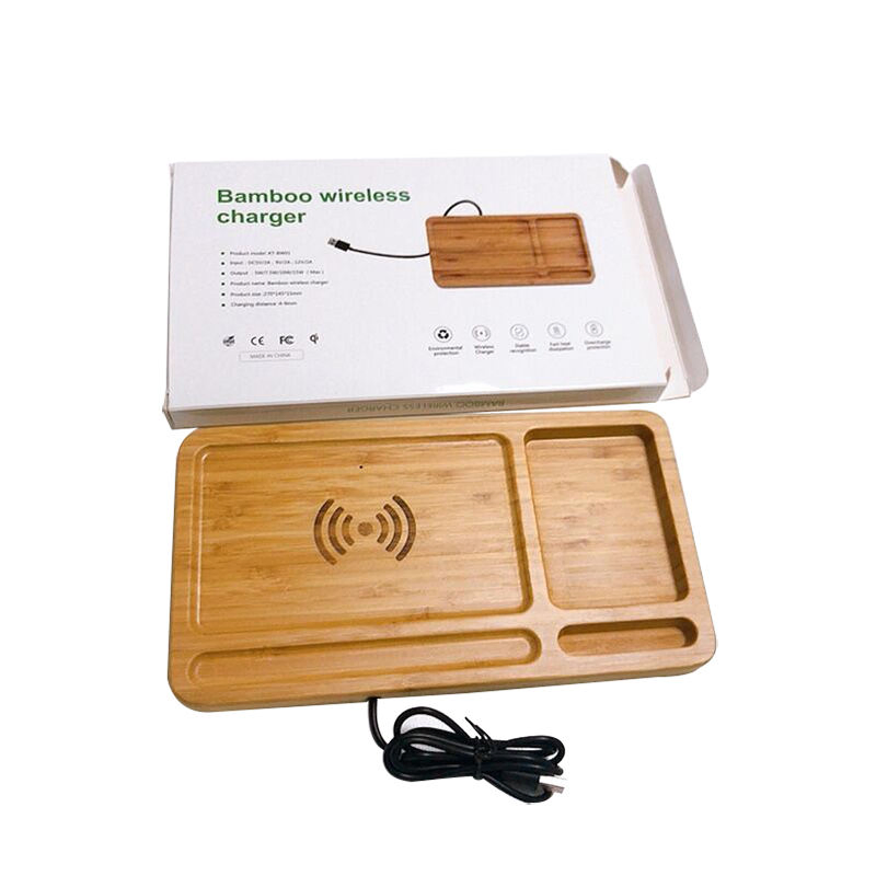 Беспроводная зарядная станция 15W из бамбука