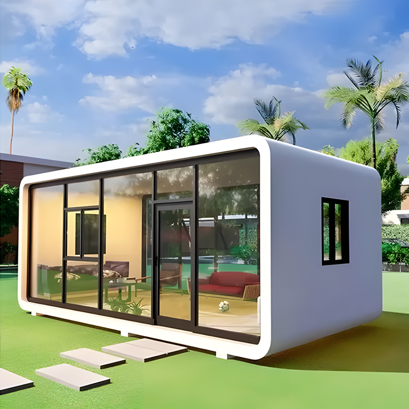 Luxurious Prefab Pod Shaped Prefabricated Movable Steel Structure Container Homes Apple House Prefabricated Cabin