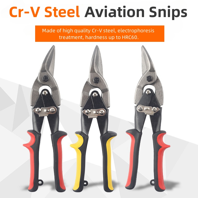 10" Aviation Tin Snip Left Right Straight Cut Metal Sheet Cutter Cr-V