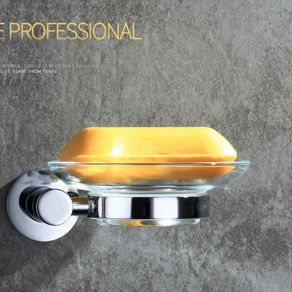 Wall Mounted Round Style Brass Soap Holder Chrome Finish 2411