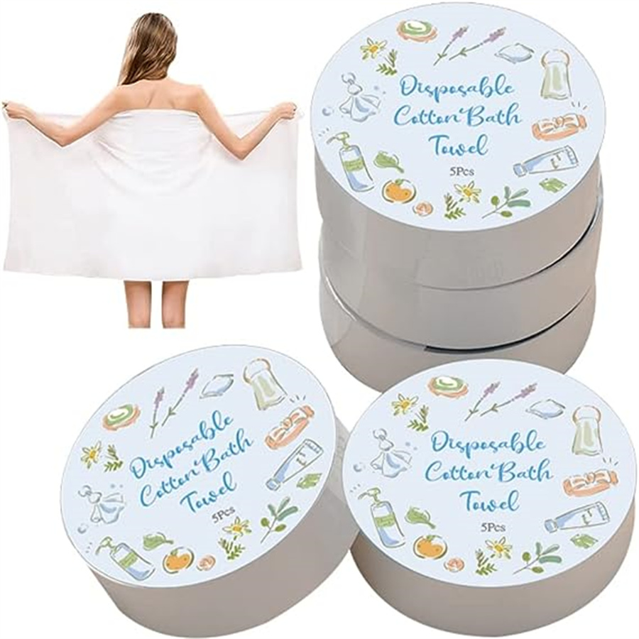 Compressed Towel, Disposable Cotton Bath Towels Individually Wrapped Reusable Suitable for Hiking Camping Beach Swimming and Traveling
