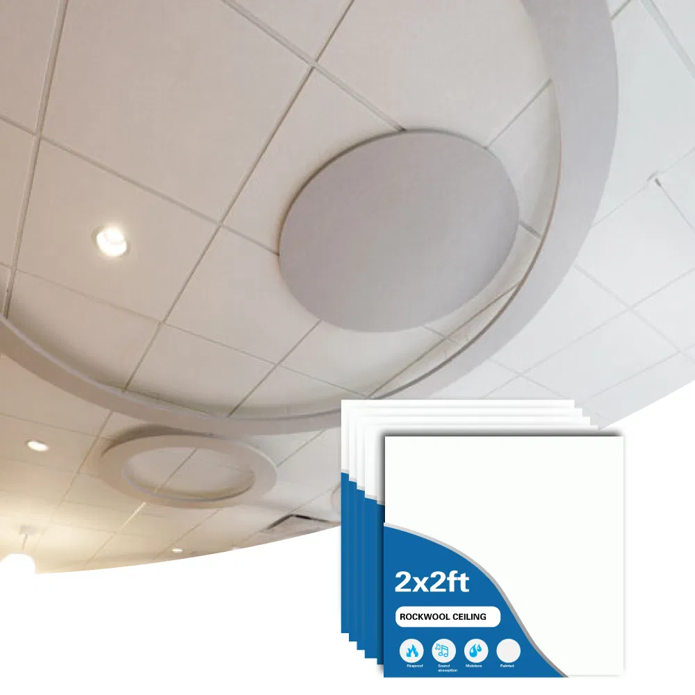 Mineral Wool Acoustic Ceiling Tiles Suspended Grid