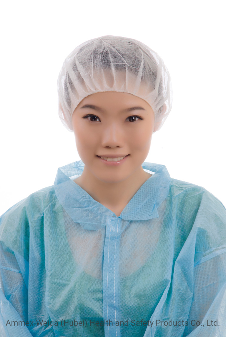 Prevent Dust Single Use Non-Woven Bouffant Cap with Single Elastic Rubber Free Size for All People