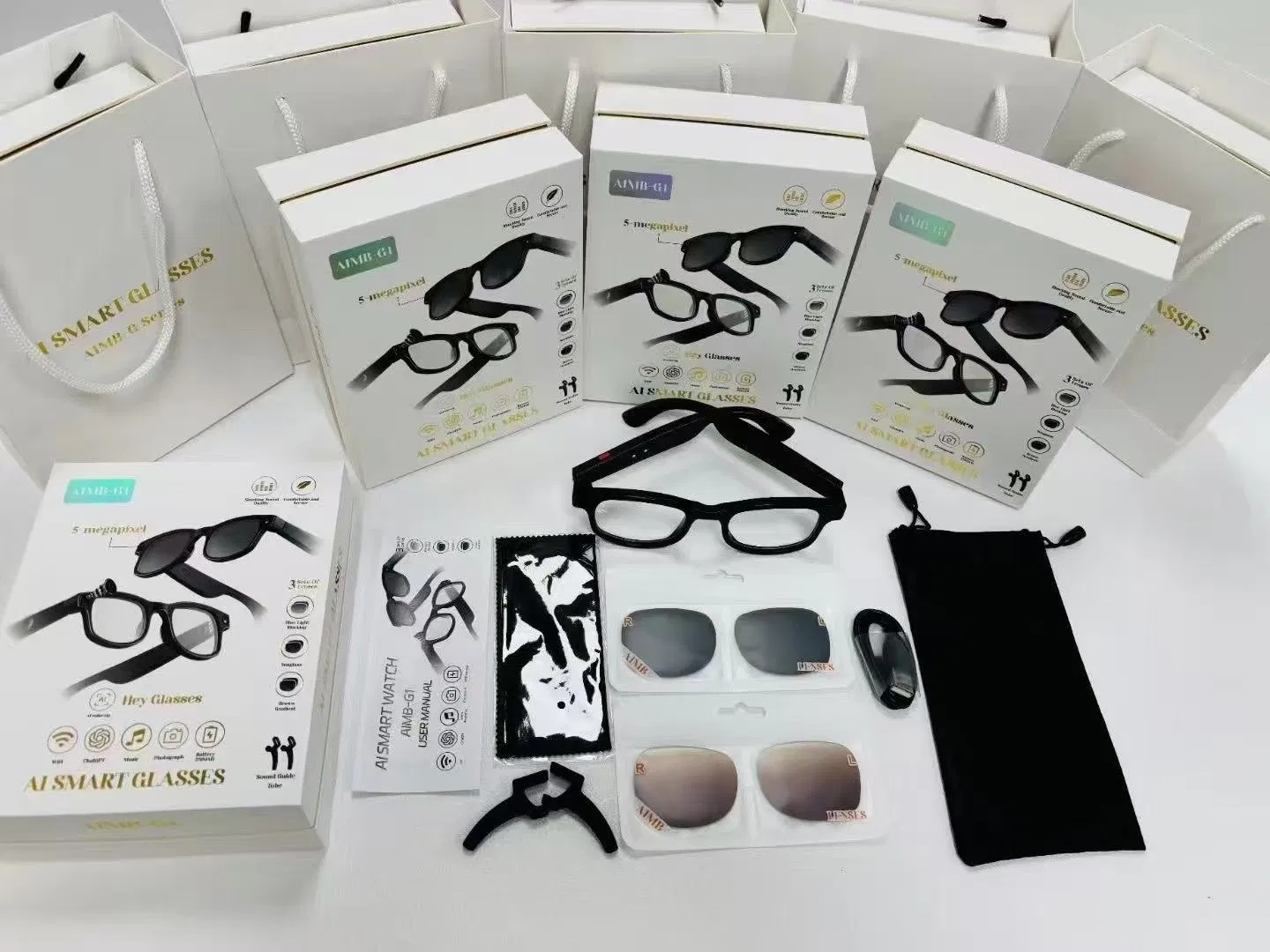 Smart Ai Glasses with 4K Camera Take Pictures Video Chatgpt Bluetooth Phone Calls Music