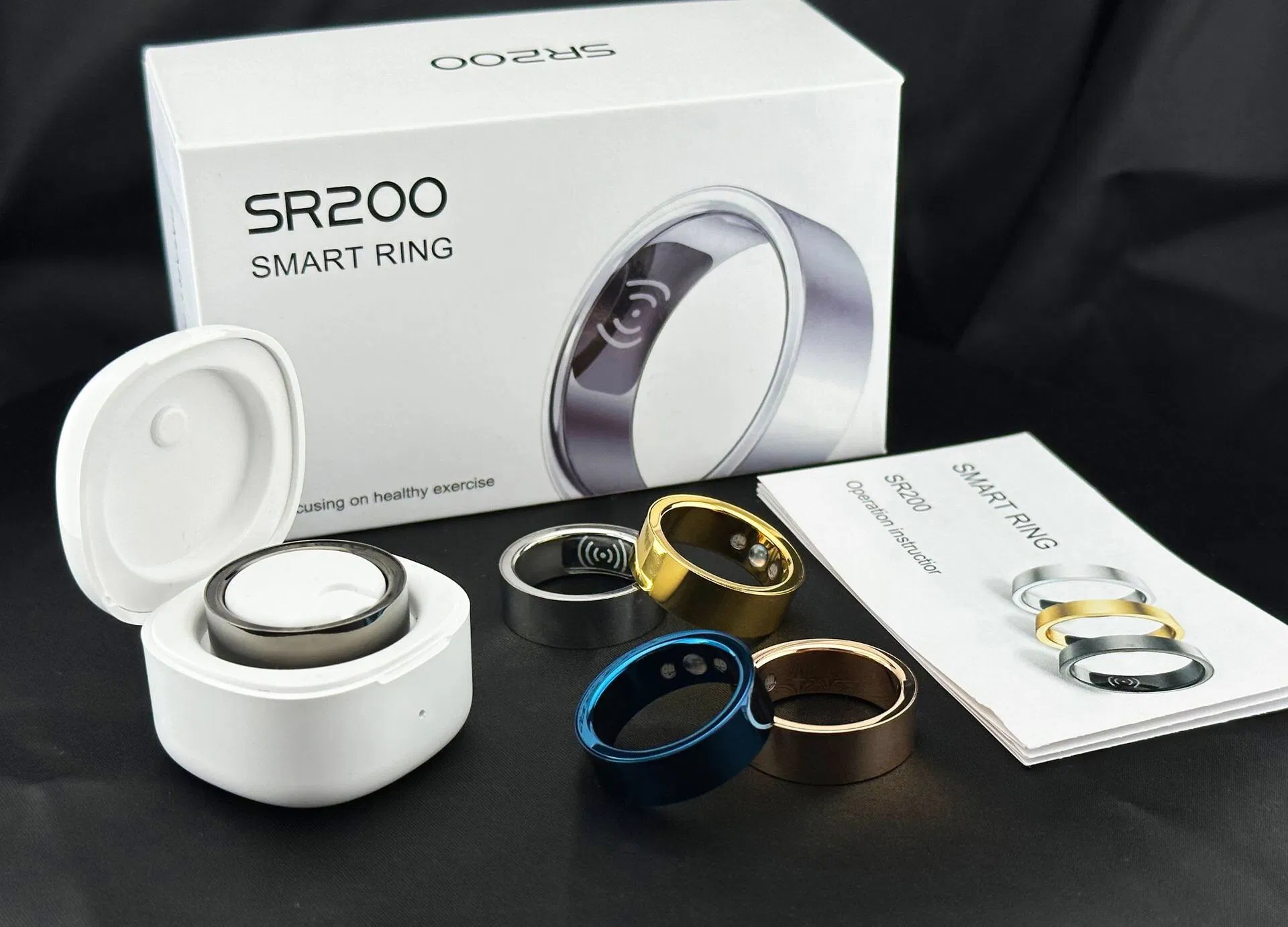 Smart Ring Bluetooth Ring Temperature Heart Rate Blood Oxygen Exercise Sleep Monitoring Wireless Charging