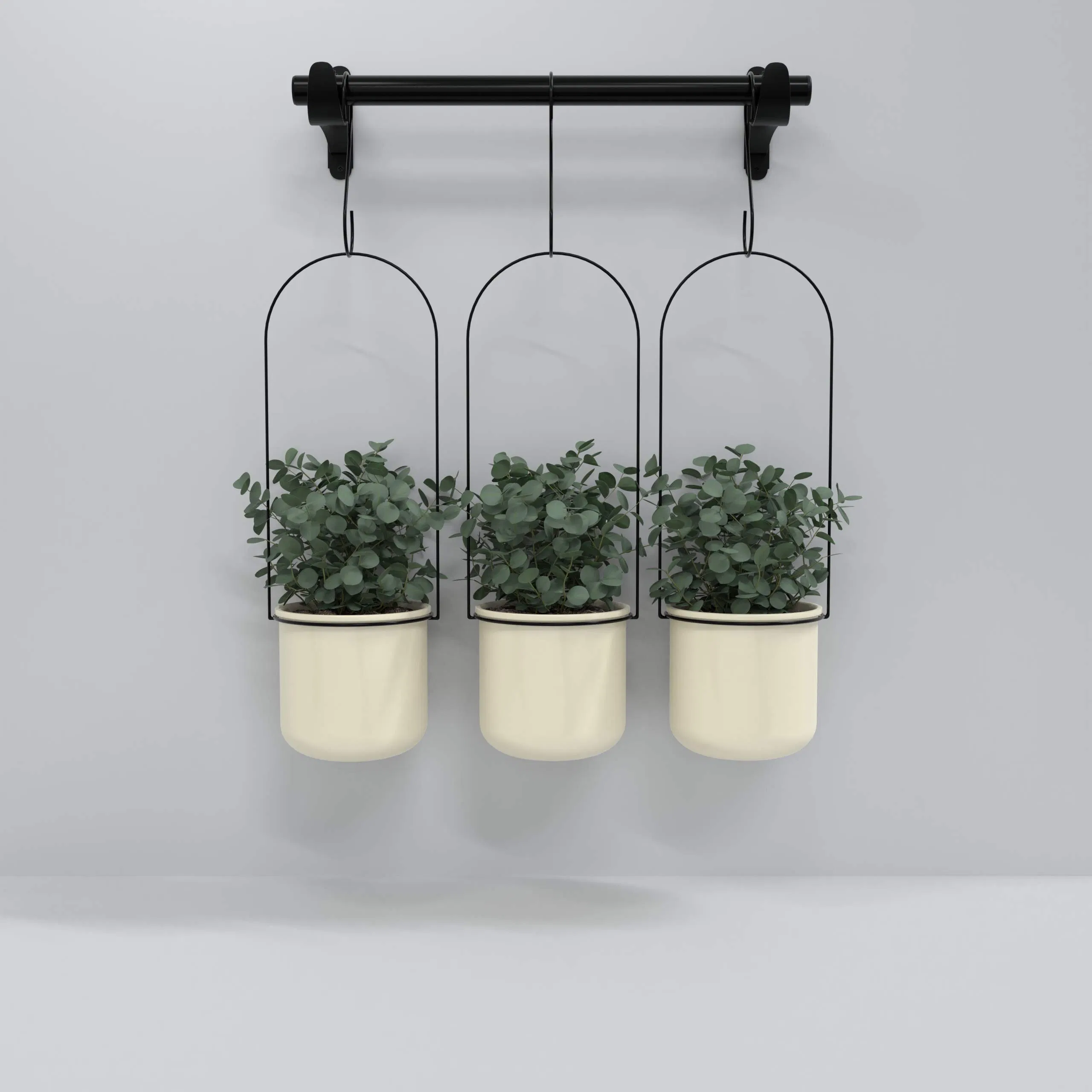 Hanging Planter with 3 Ceramic Pots Indoor Hanging Pot for Herb Garden Succulents Vine Plants Flowers Outdoor Plant Basket Modern Home Decoration for Window