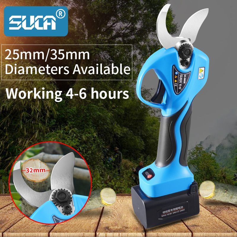Suca Sc-8608 Cordless Tree Pruner Electric Pruning Shears Battery Pruner for Gardening