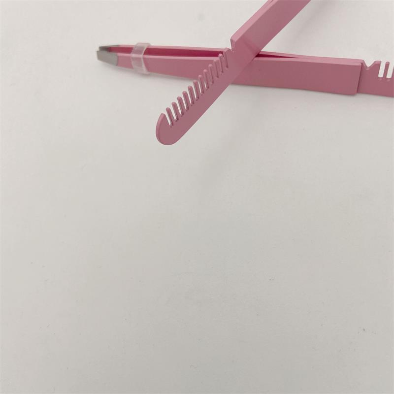 Beauty Painting Eyebrow Tweezer with Comb Solid Sharp Brow Shaping Plucking Tweezers