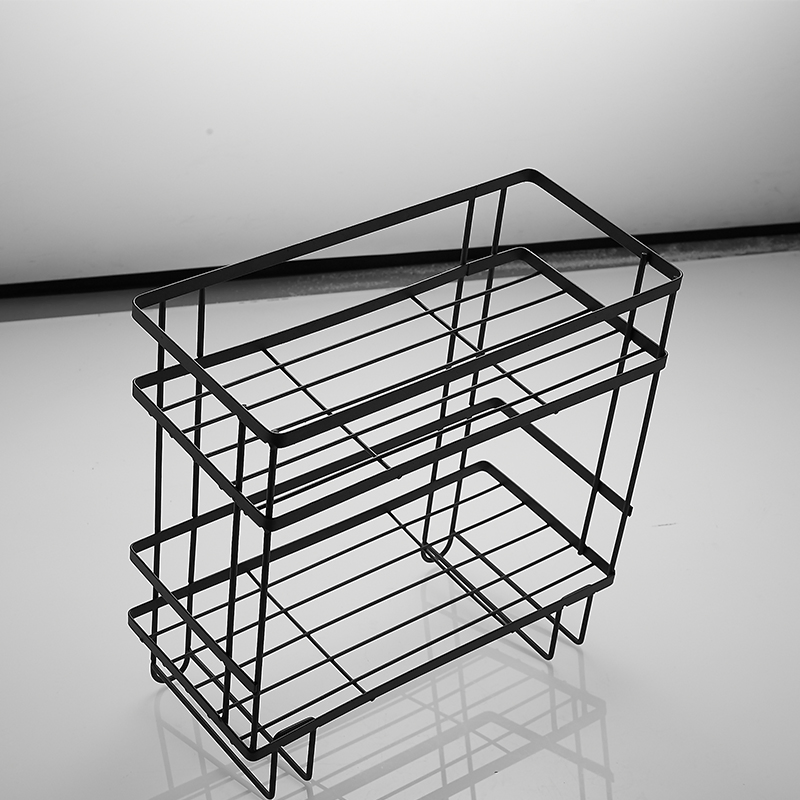 Black 2 Layer High Quality Kitchen Bathroom Corner Shelf Accessories