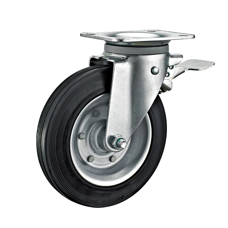 6inch 8inch Outdoor Trash Can Steel Core Rubber Caster Industrial Castor Wheels