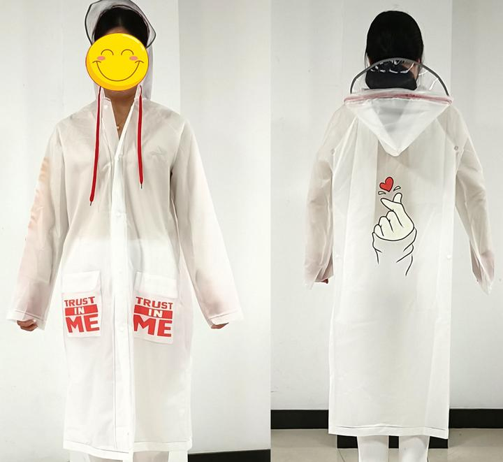 Outside PEVA Conjoined Raincoat with Customized Logo