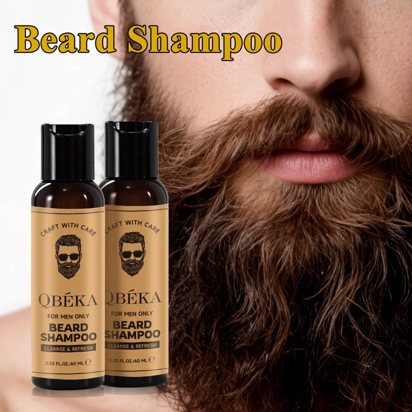 Men's Beard Shampoo - Deep Cleansing & Hydrating, Tea Tree Oil, Sulfate-Free Beard Wash