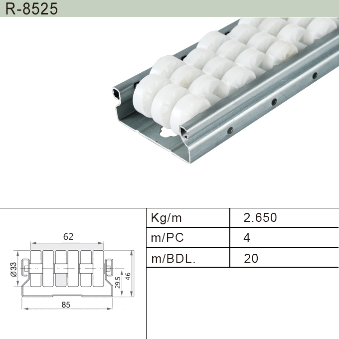 Aluminum Roller Track for Pipe Racking System (R-4040A)