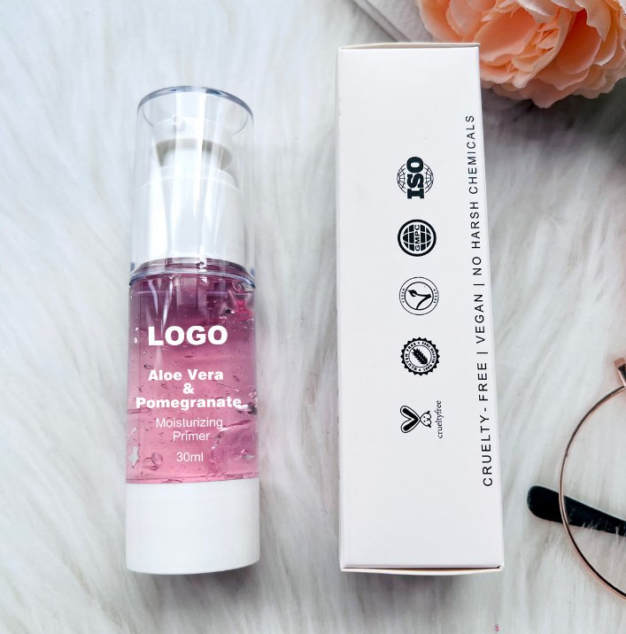 Vegan Makeup Base Customized Logo Pomegranate Base Moisturizing Primer Transparent Isolation Cream Face Primer
