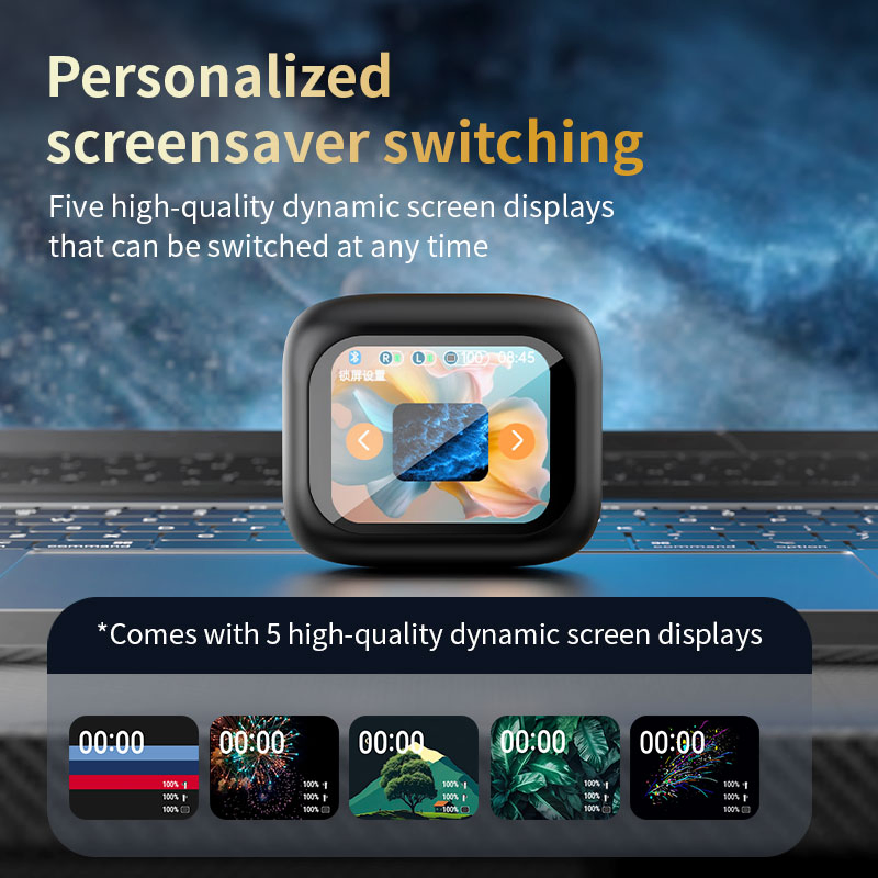 2024 Latest Anc Enc LCD Touch Screen Multi-Function Wireless Earphone Tws with Power Display Volume Adjustment Music Control