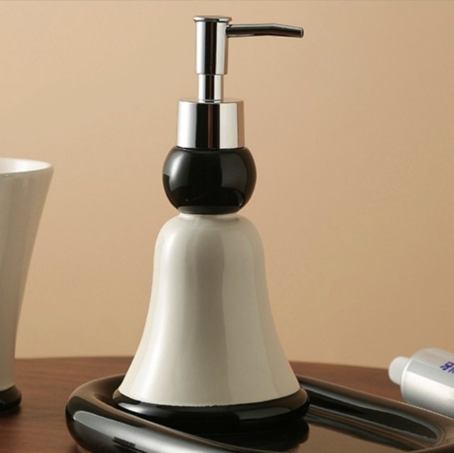 Premium Ceramic Dispenser Smooth Operation Bathroom Accessories 3PCS