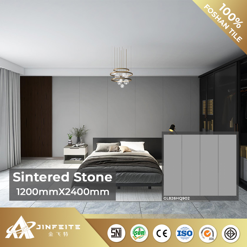 Satin Surface Grey Colour Design Matt Finished Sintered Stone for High End Interior Decor 120*240cm