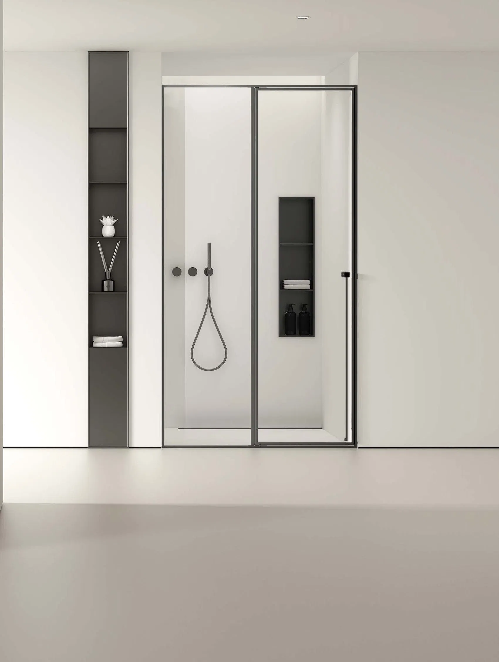 Premium Stainless Steel Framed Shower Door with Tempered Glass