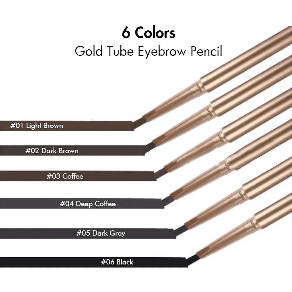 Waterproof Gold Tube Long Lasting Eyebrow Pencil Private Label