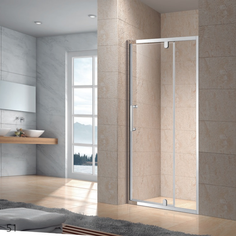 Factory Sale Glass Shower Door Quadrant 2 Fixed Panels 2 Outward Pivot Door