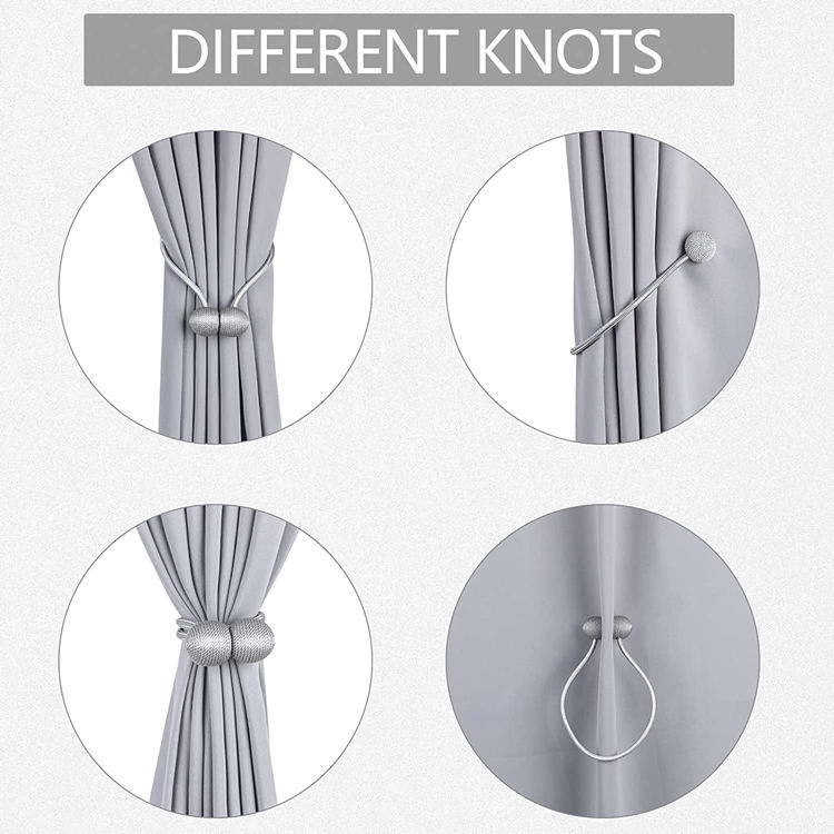 Home Deco Accessories Silver Curtain Holders Magnetic Curtain Tieback