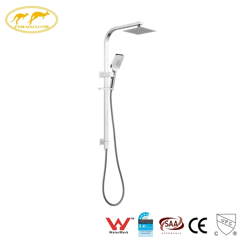 Watermark Wels Standard Bathroom Square Luxury Concealed Wall Mounted Shower Set with Mixer Tap Brass Chrome Shower Head & Shower Set 100108-2c