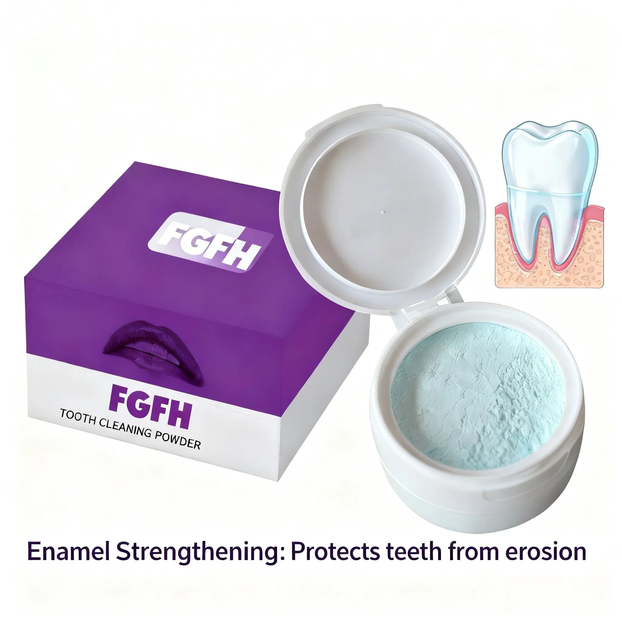 Whitening Teeth Powder with Mint Flavor Portable Travel Tooth Powder
